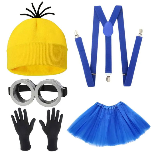 Yellow Cosplay Costume Set with Beanie, Gloves & Goggles