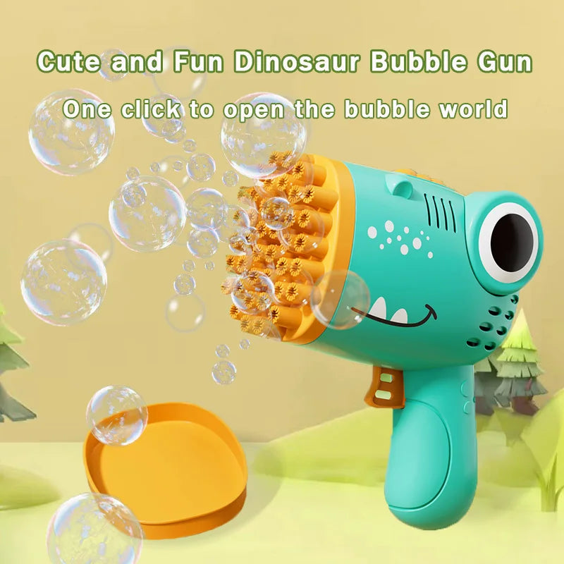 Dinosaur Bubble Gun 40 Hole Electric Bubble Machine