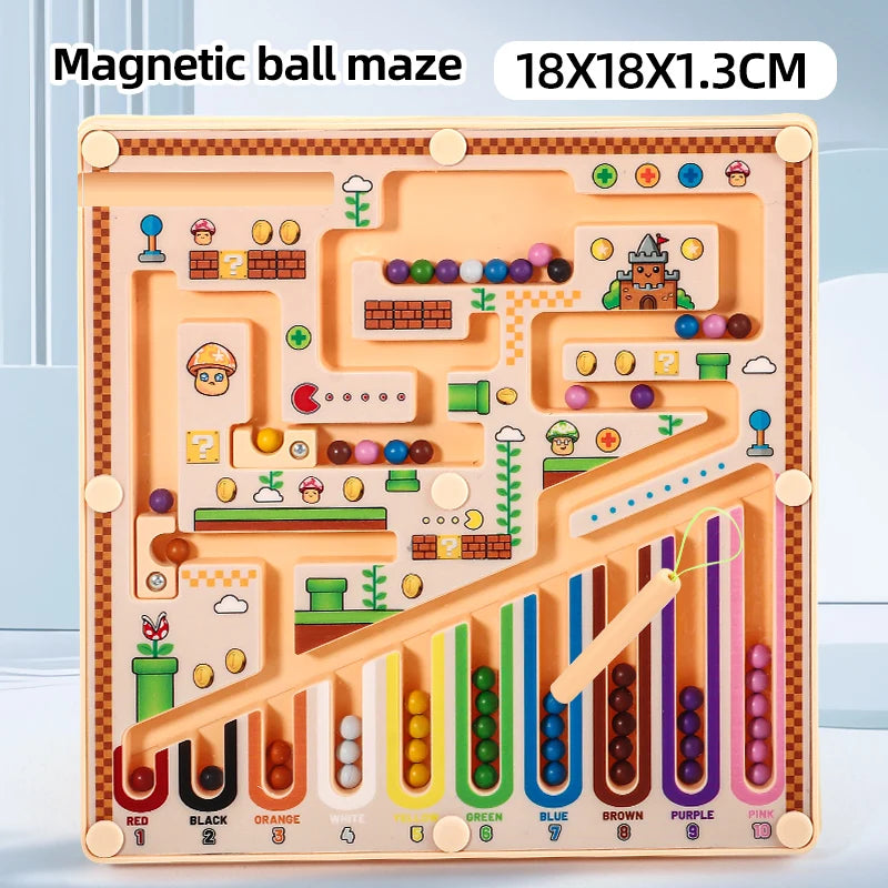 Magnetic Maze Rolling Ball Logic Toy for Kids