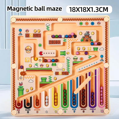 Magnetic Maze Rolling Ball Logic Toy for Kids