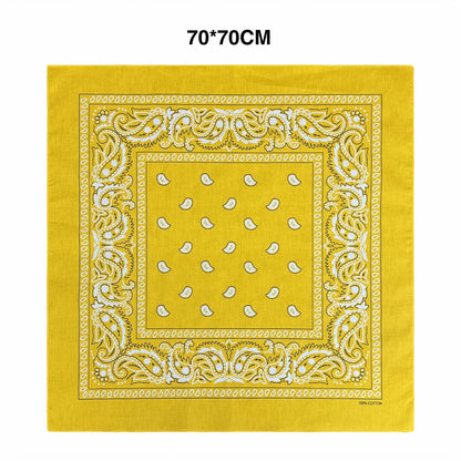 Oversized Paisley Bandana 70cm Cotton Hip Hop Head Scarf