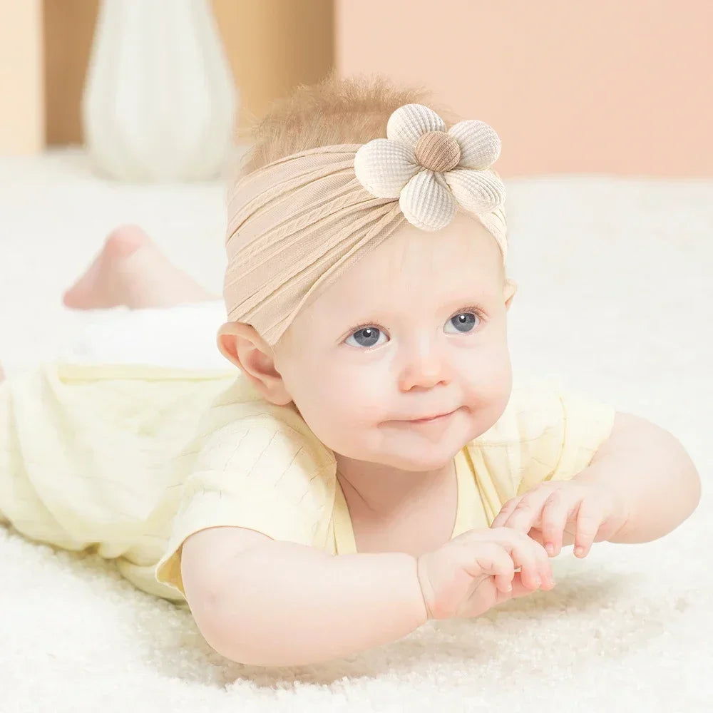 Baby Flower Headband Soft Nylon Newborn Hairband