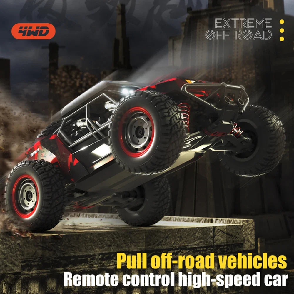 16106 1:16 4WD RC Monster Truck – 50KM/H High-Speed Off-Road Car with LED Lights
