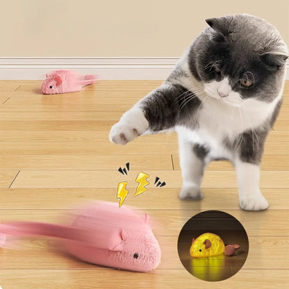 Plush Mouse Cat Toy Interactive Faux Fur Play Toy