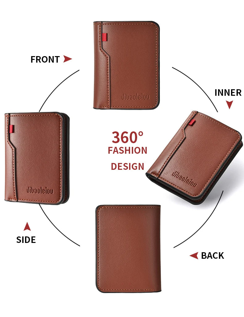 Men's Credit Card Wallet Ultra Thin PU Leather Mini Wallet