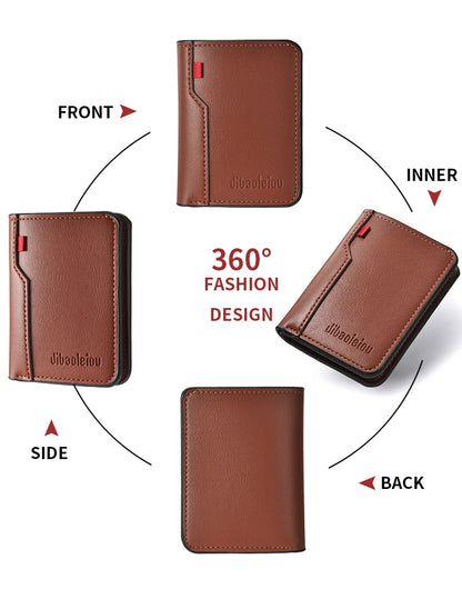 Men's Credit Card Wallet Ultra Thin PU Leather Mini Wallet