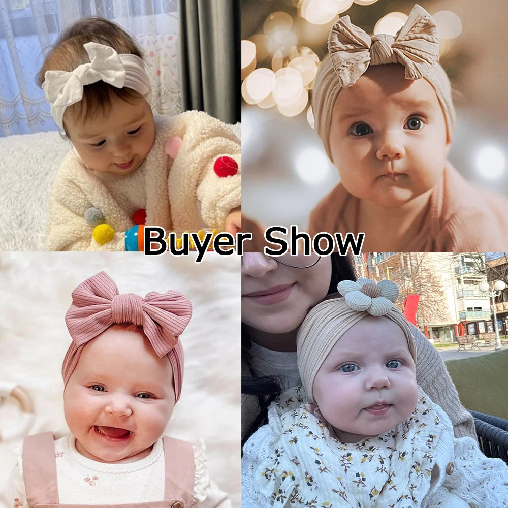 Baby Flower Headband Soft Nylon Newborn Hairband