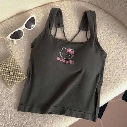Hello Kitty Printed Tank Top – Cute Summer Cami with Built-In Padding