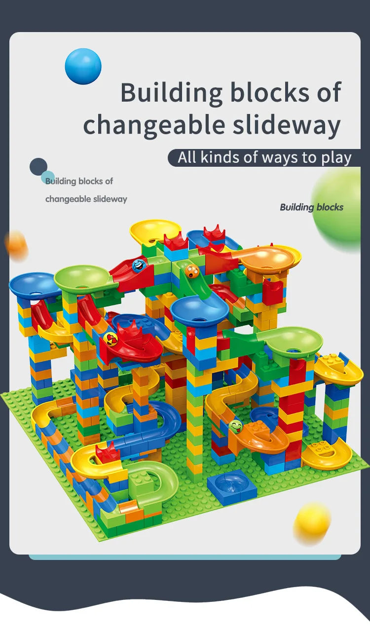 Marble Run Building Blocks DIY Race Track Maze Toy