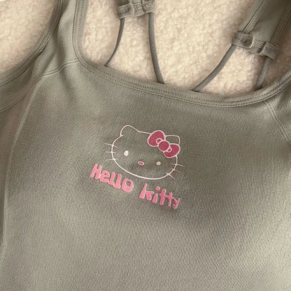 Hello Kitty Printed Tank Top – Cute Summer Cami with Built-In Padding