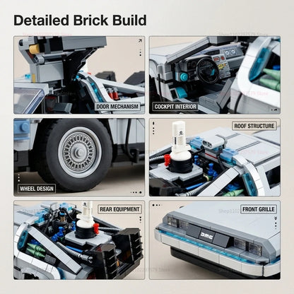 1:8 DeLorean Time Machine Building Blocks – 1872PCS Sci-Fi Car Model