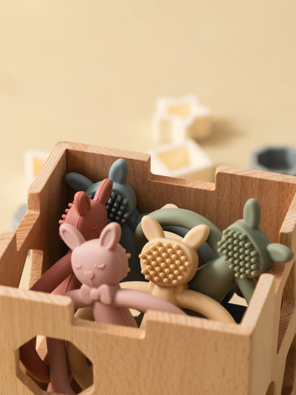Silicone Baby Teether Rabbit Teething Toy for Infants