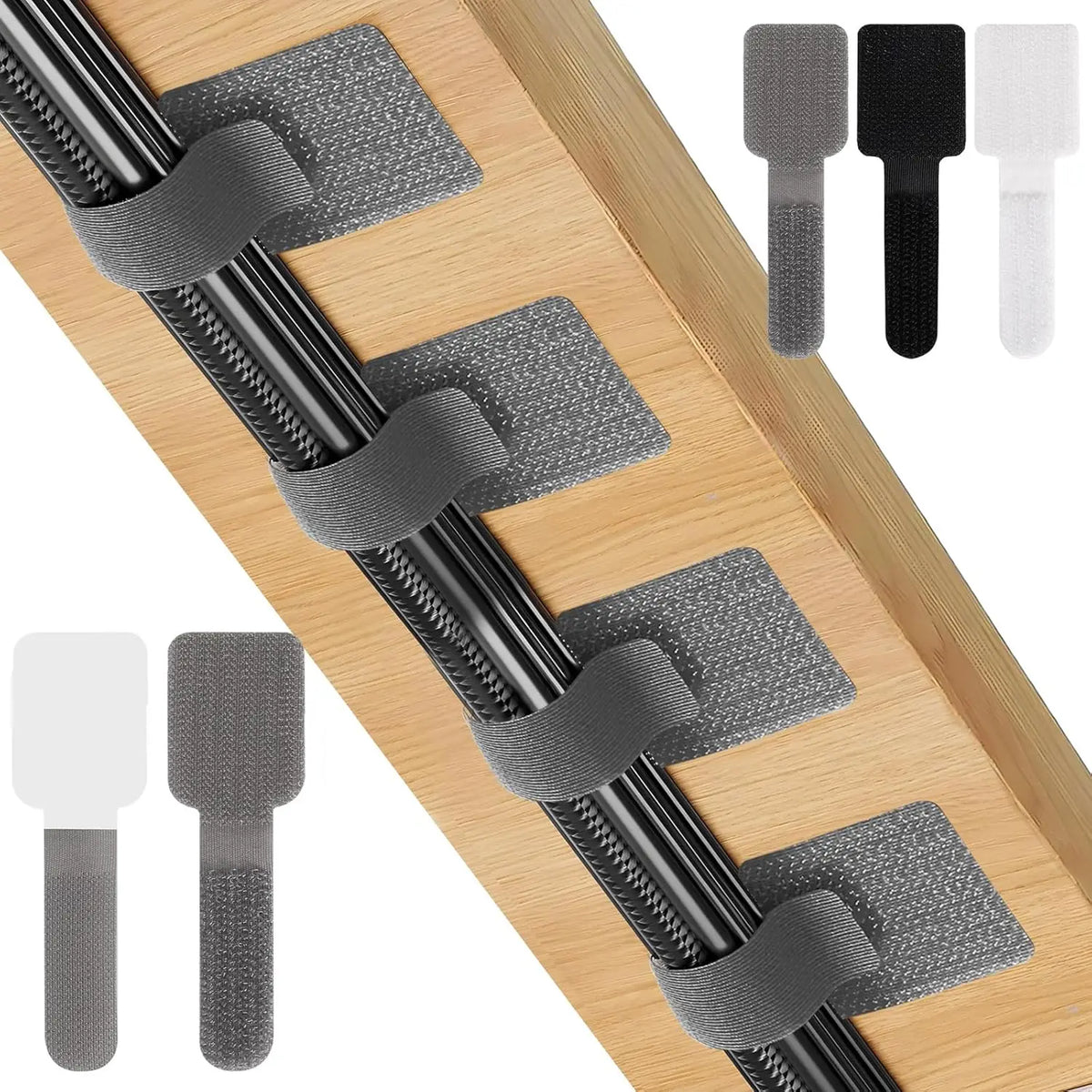 Reusable Velcro Cable Ties – Adjustable Self-Adhesive Cord Organizer