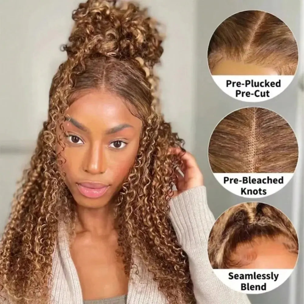 Ombre Honey Blonde Deep Wave Wig 13x4 HD Lace