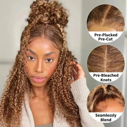 Ombre Honey Blonde Deep Wave Wig 13x4 HD Lace