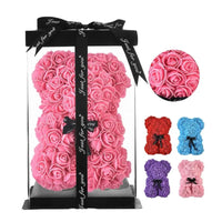 Rose Bear Gift 25cm Artificial Teddy Rose Bear with Box