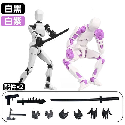 T13 Multi-Joint Robot Action Figure with Dog – 14cm Poseable Model