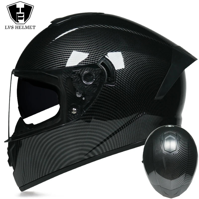 Full Face Motorcycle Helmet DOT Dual Visor Racing Helmet