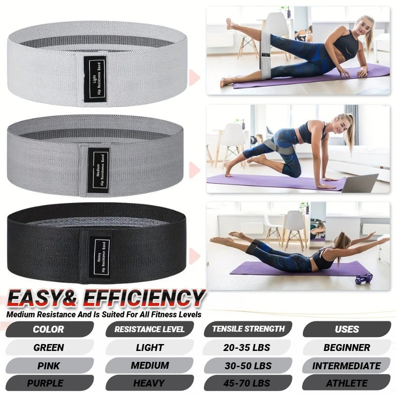 Fabric Resistance Hip Bands for Glutes, Legs & Home Workouts
