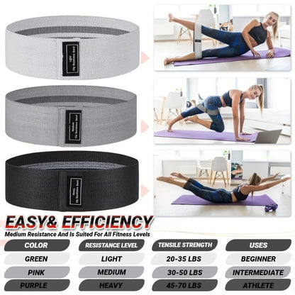 Fabric Resistance Hip Bands for Glutes, Legs & Home Workouts
