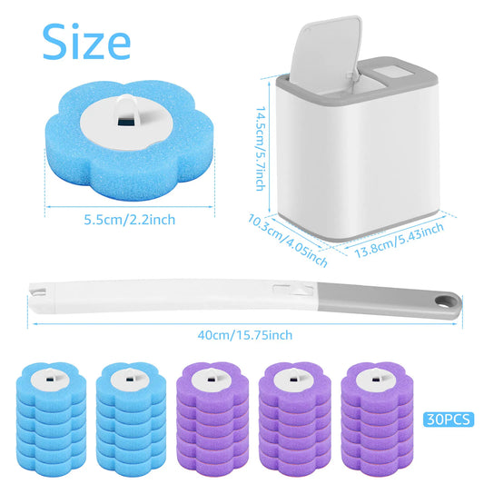 Disposable Toilet Brush Set with Holder & Refills