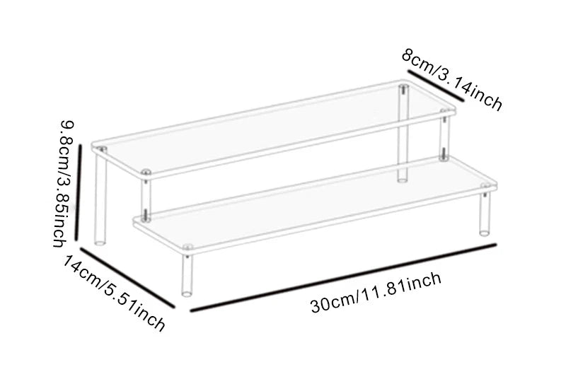 Acrylic Display Stand, 1-4 Tier Clear Rack