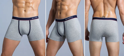 Men's Cotton Boxer Shorts 4PCS Soft Stretch Underwear Set