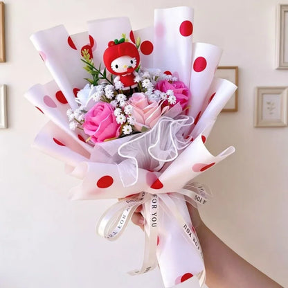 Hello Kitty Kulomi Melody With Artificial Flower Creative Bouquet