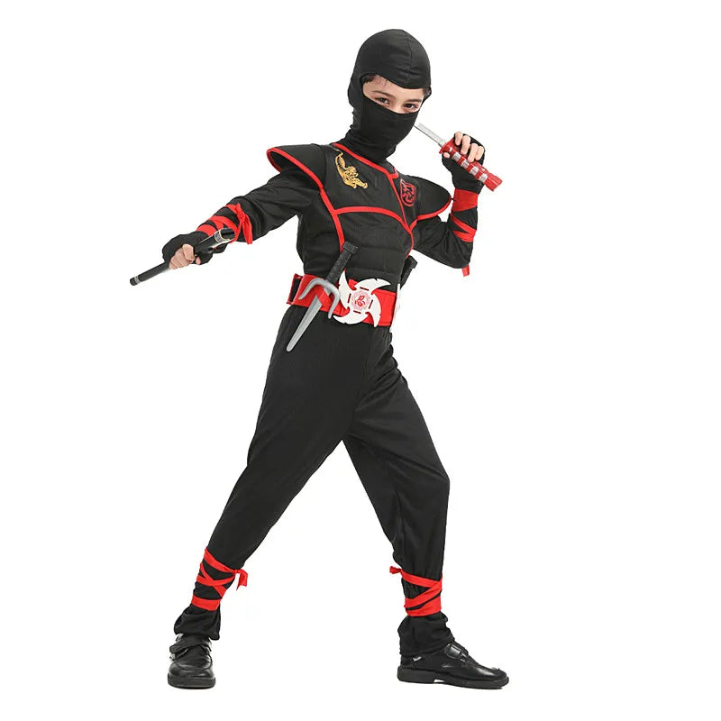 Kids Ninja Costume with Accessories Halloween Kung Fu Outfit