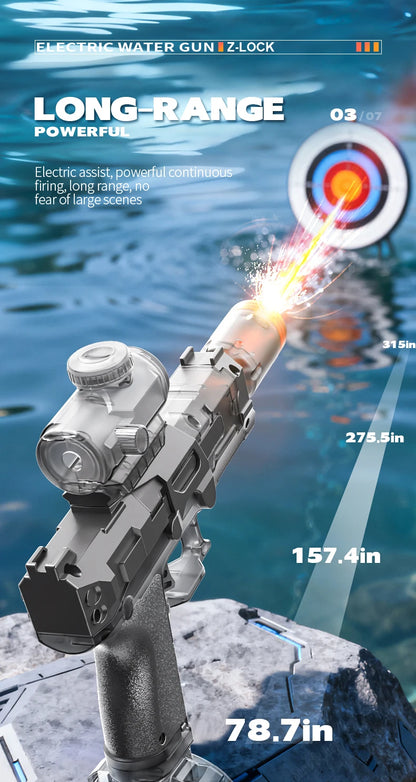 Electric Automatic Water Gun with Lights & Rechargeable Battery