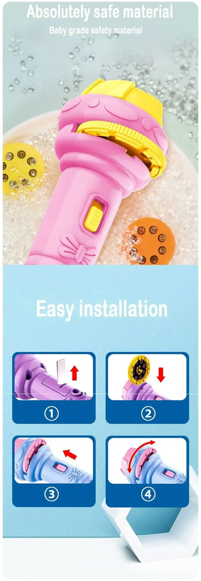 Kids Projection Flashlight Toy with 80 Cartoon Images
