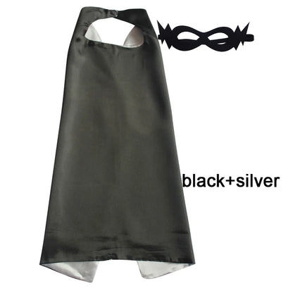 Kids Superhero Cape with Mask Reversible Satin Costume