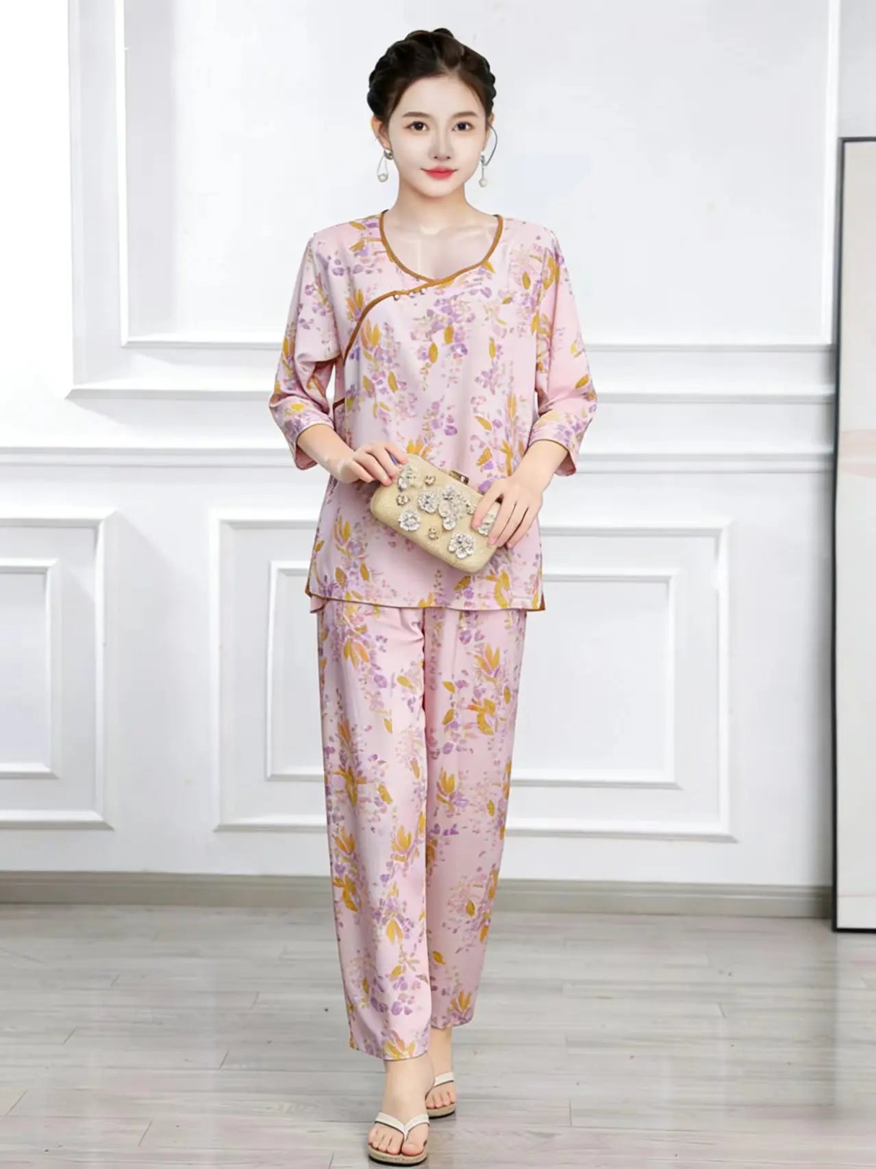Women's Cotton Sleepwear Set – Summer Two-Piece Pajamas