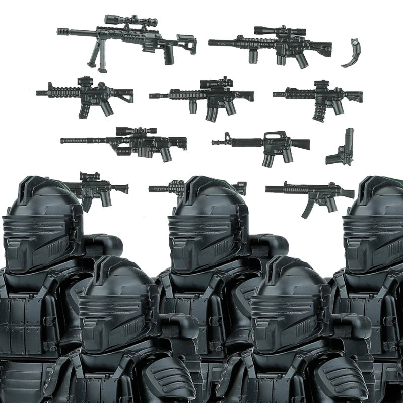 Military Soldier Building Blocks Mini Figure Set with Accessories