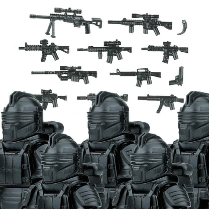 Military Soldier Building Blocks Mini Figure Set with Accessories