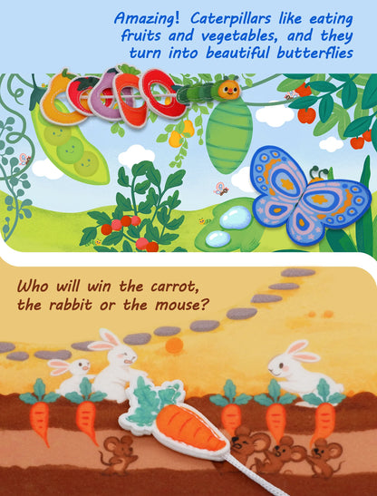3D Farm Busy Board Montessori Felt Quiet Book for Toddlers