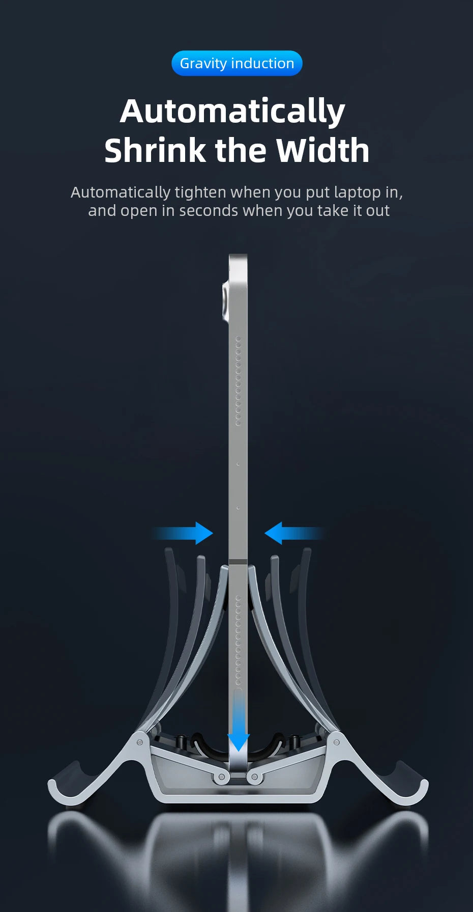 Automatic Vertical Laptop Stand – Space-Saving Adjustable Holder