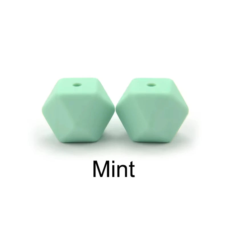 Silicone Hexagon Beads 10pcs Food Grade DIY Jewelry Making