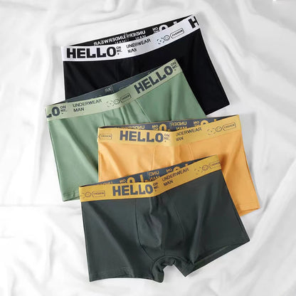 Men's Cotton Boxer Shorts 4PCS Breathable Printed Underwear
