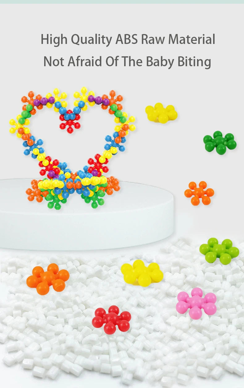 Plum Blossom Building Blocks Colorful Snowflake STEM Construction Toy