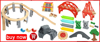 Wooden Train Toy Set Magnetic Railway Track Electric Train