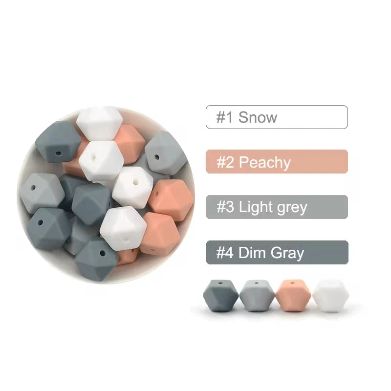 Silicone Hexagon Beads 10pcs Food Grade DIY Jewelry Making