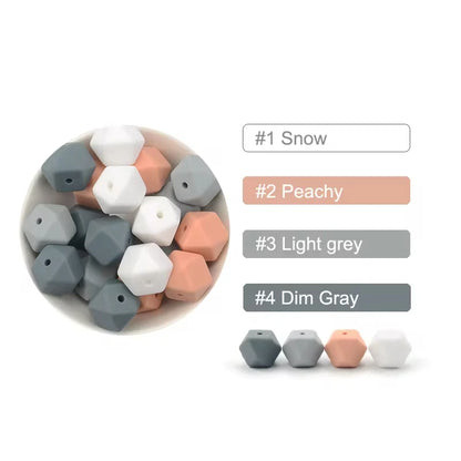 Silicone Hexagon Beads 10pcs Food Grade DIY Jewelry Making
