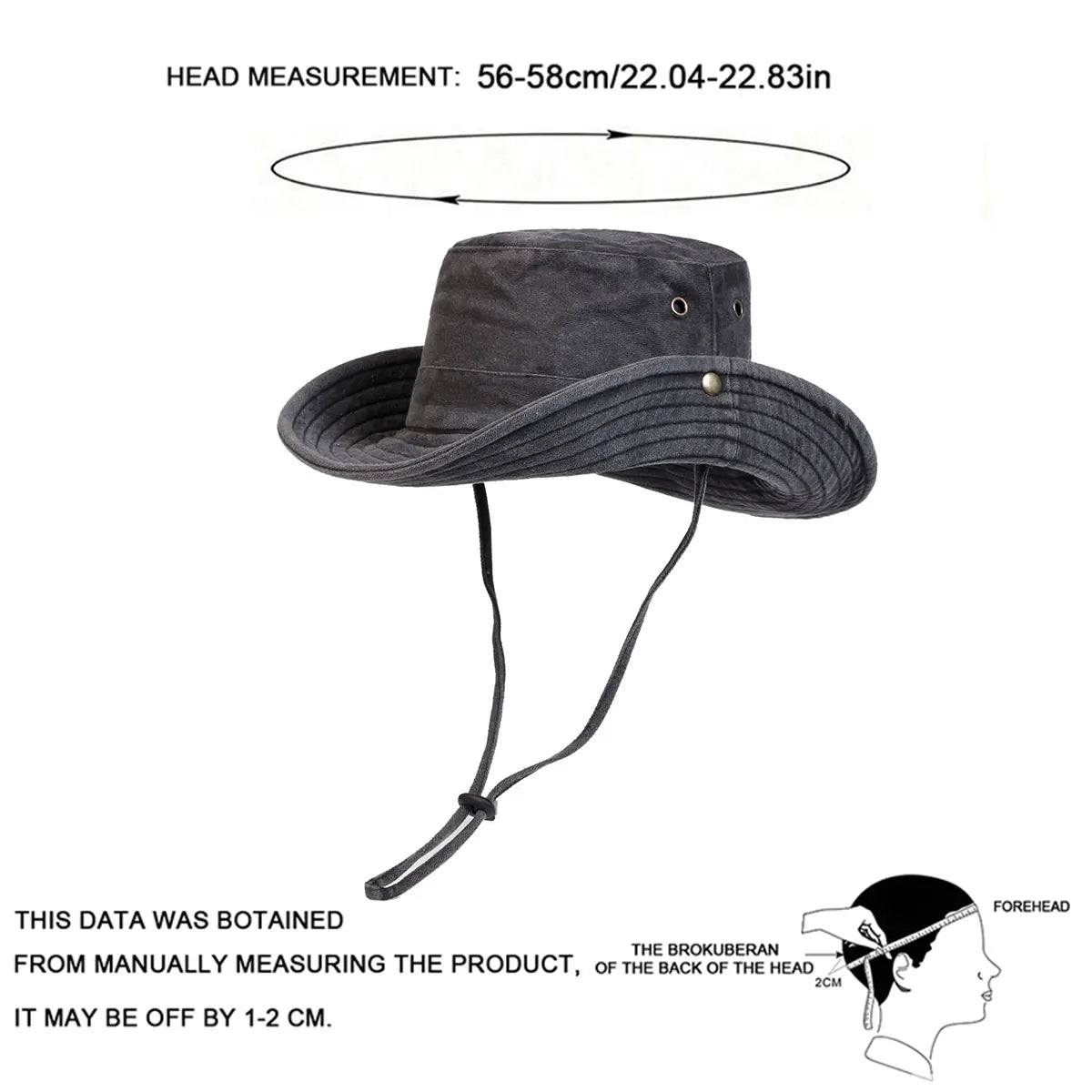 Men's Bucket Hat Wide Brim Sun Protection Fisherman Cap