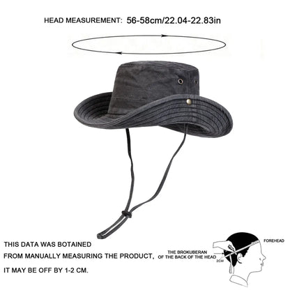 Men's Bucket Hat Wide Brim Sun Protection Fisherman Cap
