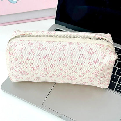Floral Pencil Case Large Capacity Canvas Pen Bag