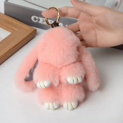 Cute Bunny Plush Keychain Soft Rabbit Bag Charm Toy