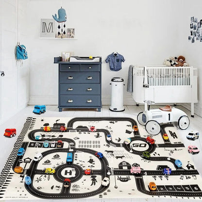 City Parking Lot Play Mat for Kids – Road Map Car Track & Educational Toy