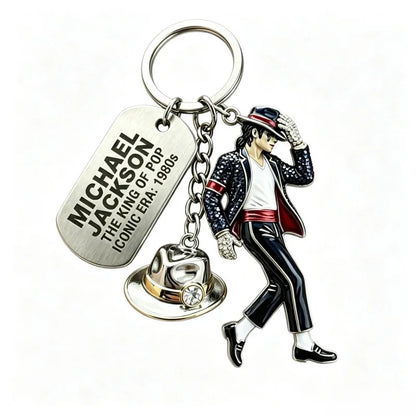 A collectible-style keychain for bags, keys, backpacks, and music-inspired accessories.