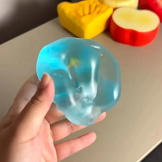 Blue Maltose Squishy Toy – Transparent Slow-Rebound Stress Relief Fidget